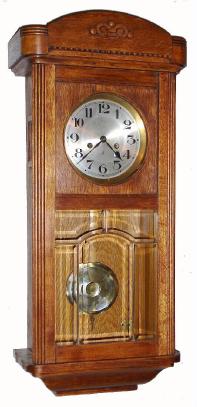 C.1910, Gustav Becker, 8-day oak cased Westminster chime wall clock (on 2 trains). — Antique Clocks Price Guide