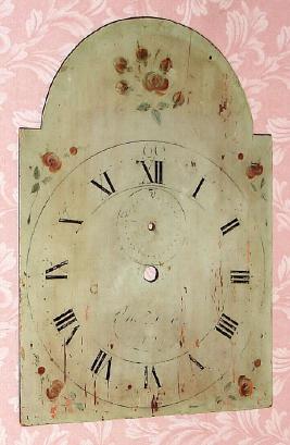 C.1825, dial only, Alexander Tarbell Willard, Ashby, Mass., tall clock dial for an Ashby type 30-hour wood movement. — Antique Clocks Price Guide