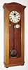 C.1910, Standard Electric Clock Co., Springfield, Mass, master regulator from a school, oak cased with damascene pendulum and pilot clock. 