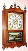 C.1831, Riley Whiting, Winchester, Conn, Pillar and Scroll, 30 hour time and gong strike shelf clock, wooden works. 
