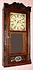 C.1830, Silas Hoadley, Plymouth, Conn, "Time is Money", 30-hour time and strike, stenciled column and splat wood movement shelf clock. 