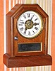 C.1880, Seth Thomas Clock Co., "Octagon Top E", 30-hour walnut cottage timepiece, with alarm. 