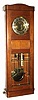 C.1910, Czech, Gustav Becker, box style 2-weight regulator with 7 panes of heavy beveled glass in the door. 
