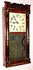 C.1832, Putnam Bailey, Goshen, Conn., 30-hour time and strike wood movement half column and splat shelf clock. 