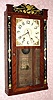 C.1835, Hopkins and Alfred, Harwinton, Conn., 30-hour time and strike, 2-wt stenciled column and splat shelf clock. 