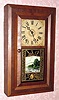 C.1842, Charles Stratton, Worcester, Mass., 30-hour time/strike wood movement bevel case shelf clock. 