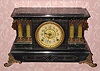 C.1908, Seth Thomas Clock Co., 8-day time and strike Adamantine finish mantel clock, bell on the half hour. 