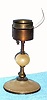 C.1890, French, Small Pendulette night clock, 30-hour, absent its time "globe". 