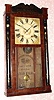 C.1835, C. and N. Jerome, Bristol, Conn., 30-hour time/strike 2-wt, wood movement half column and splat shelf clock. 