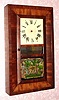 C.1841, Oliver Weldon, Bristol, Conn., 30-hour time/strike wood movement bevel case shelf clock. 