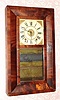 C.1840, Wells Forbes, Bristol, New Hampshire, 30-hour time/strike and alarm wood movement, bevel case shelf clock. 