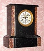 C.1900, French, Vincenti and Cie, 8-day time/strike black marble mantel clock. 