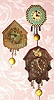 Lot of 3: C.1937 Keebler Clock Co., Chicago, 30-hour novelty timepieces. 