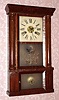 C.1850, Chauncey Jerome, 30-hour brass mov't, column and cornice shelf clock, 3/4 size 