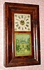 C.1843, M. Welton, New York, N.Y., 8-day time and gong strike OG shelf clock, wooden dial. 