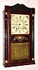 C.1835, Henry C. Smith, Plymouth, Conn., 30-hour time/strike half column and splat, wood works shelf clock.. 