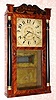 C.1833, Marsh, Gilbert and Co., Farmington, Conn., 30-hour time/strike wood movement half column and splat shelf clock. 