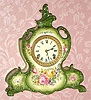 C.1904, Ansonia Clock Co., Royal Bonn, "La Vendee", 8-day time and gong strike porcelain mantel clock. 