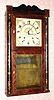 C.1832, Henry Terry, Plymouth, Conn., 8-day time and strike wood movement half column and splat, double door, shelf clock. 
