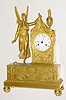 C.1830, French, Chatourel a'Paris, Ormolu figural clock, a winged goddess raising the cloak of darkness to reveal the time. 