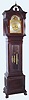 C.1890, American Cased Westminster Chime rolling moon, tall clock, mahogany case with Elliott movement, made for J. E. Caldwell and Co., Philadelphia. 