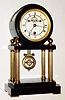 C.1880, French, YEAR CLOCK, the unusual movement with 5 large spring barrels, all wound from a single central arbor above 6pm, the dial with brocot escapement on the dial. 