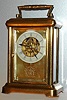 C.1885, Waterbury Watch Co. (yes), rare mini skeletonized dial, carriage timepiece, with rotary regulator (tourbillion), 8-day. 