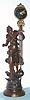 C.1890, French, LA FORTUNE, patinated spelter, swinging mystery timepiece [commonly called a Swinger], 8-day, spring driven. 
