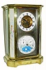 C.1890, French, Double Dial Perpetual calendar with moon phase, in an unusual 8 panel crystal regulator case, with open escapement on the dial. 