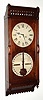 C.1880, Ithaca Calendar Clock Co., No. 2-1/2 BRISBANE, Walnut cased double dial perpetual calendar, double spring 30 day time. 