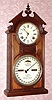 C.1874, Ithaca Calendar Clock Co., "No. 8 Shelf Library", 8-day time and strike, double dial perpetual calendar, walnut. 
