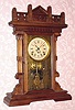 C.1884, FRANKLIN MORSE, Chicago, PATENT PERPETUAL calendar clock, 8-day, time and strike, with an aperture in the dial for the month, and the date shown outside the time track. 