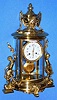 C.1895, French, AD Mougin, 8-day time and gong strike crystal regulator mantel clock, large oval. 