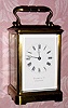 C.1900, French, Brass Cased carriage clock, full size, in a Corniche case, the dial signed by the retailer, Duhme and Co., Cincinnati. 