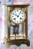 C.1900, French, Samuel Marti, 4-Glass, crystal regulator, in a nice rectangular brass case, 8-day, gong strike, rack movement. 