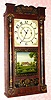 C.1830, Eli and George W. Bartholomew, Bristol, Conn, stenciled half column and splat, 30 hour wood works, time and strike. 