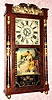C.1836, P. Barnes and Co., Bristol, Conn., 30-hour time and strike wood movement shell column and splat shelf clock. 