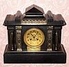 C.1900, French, Vincenti and Cie, 8-day time/strike black marble mantel clock. 
