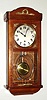 C.1920, French, VEDETTE, Westminster Chime, oak box clock with beveled glass. 