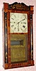 C.1843, Chauncey Boardman, Bristol, Conn., 30-hour time/strike wood movement half column and splat shelf clock. 