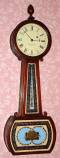 C.1961, Dana Blackwell, (dial signed E. Howard), 8-day mahogany banjo style timepiece, made by Dana in 1961 as written on the back of the dial, with older movement. — Antique Clocks Price Guide