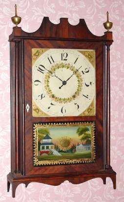 C.1830, Seth Thomas, Plymouth, Conn.,  30-hour wood movement Pillar and Scroll shelf clock. — Antique Clocks Price Guide