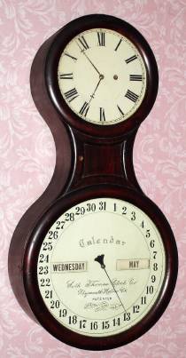 C.1860, Seth Thomas Clock Co., Limited Production  figure 8 double dial perpetual calendar with early Mix Brother's mechanism, rosewood veneer. — Antique Clocks Price Guide