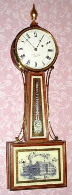C.1992, (dated) E. Howard Clock Co., Boston, 8-day 150th Anniversary Limited edition of 500 banjo timepieces. There is a small brass plaque inside giving the name of the first customer, and Serial N 59, case with die stamp number 312. — Antique Clocks Price Guide