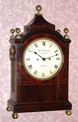 C.1820, English, Thomas Farr and Sons, Bristol, England, 2-fusee bracket clock, 8-day bell striking. — Antique Clocks Price Guide