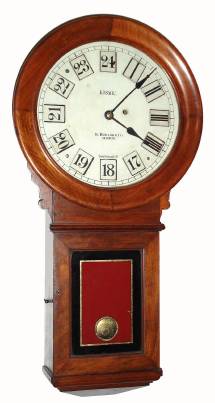 C.1885, E. Howard Clock Co., "KOSMIC" version of the No. 70 Regulator, walnut, weight driven. — Antique Clocks Price Guide