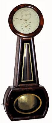 C.1835, Boston area Astro Banjo,  Willard school, highest quality movement with dead beat escapement and maintaining power. — Antique Clocks Price Guide