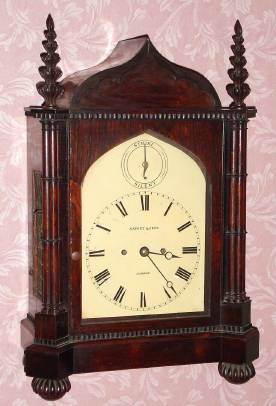C.1860, English, Savory and Sons, Cornhill, London, 8-day time/strike 2-fusee movement bracket clock, in a gothic style rosewood case. — Antique Clocks Price Guide
