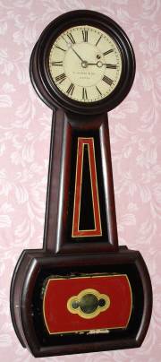 C.1890, E. Howard and Co., "No. 5 Banjo", 8-day weight driven timepiece, cherry case with rosewood graining. — Antique Clocks Price Guide