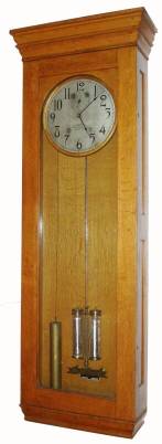C.1925, International Time Recording Co of New York, Endicott (Became IBM), Self Winding Master clock with 2-jar mercurial pendulum, 2-weights lifted by electric motor. — Antique Clocks Price Guide